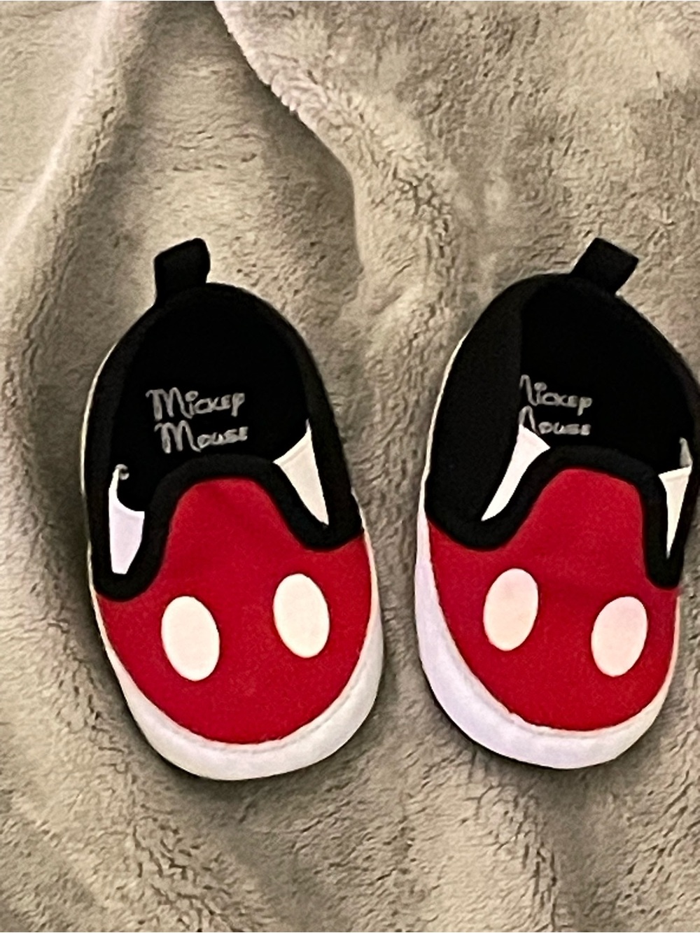 Red & Black Kids Slip-On Shoes